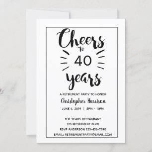 Black and White Retirement Invitation
