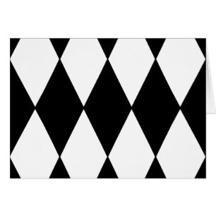 Black and White Retro Chequered Diamond Pattern