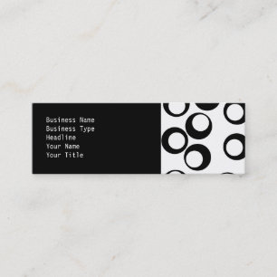 Black and White Retro Circles Pattern. Mini Business Card