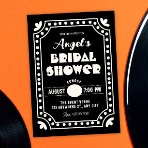 Black and white Retro fun bridal shower Invitation