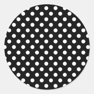 Black and White Retro Polka Dots Pattern Card Seal