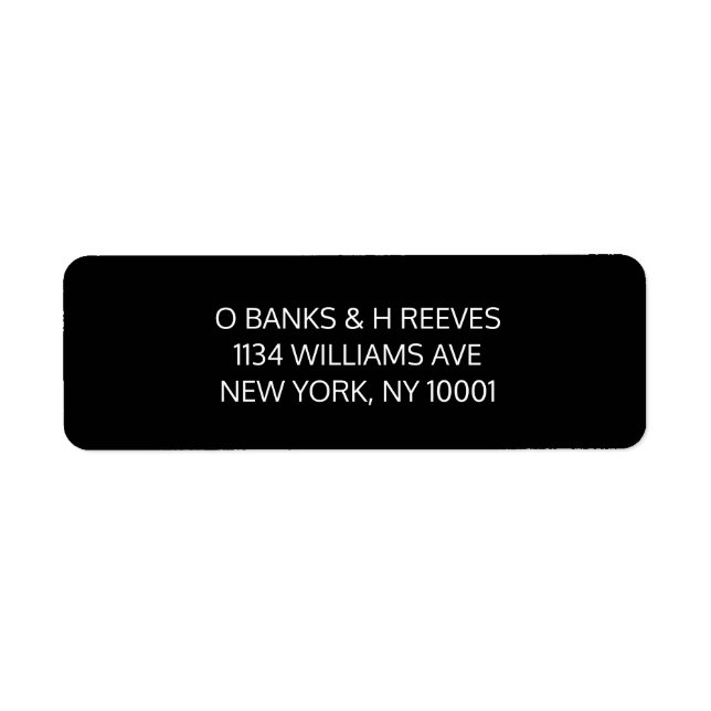 Black and white return address labels (Front)