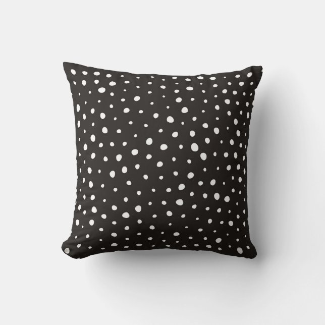 Black and White Reverse Dalmatian Print/Pattern Throw Pillow (Front)