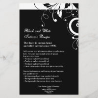 Black and White Reverse Swirl Flyer or Program
