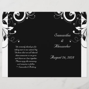 Black and White Reverse Swirl Foldable Program