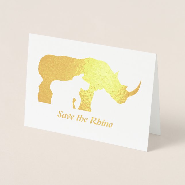 Black and White Rhino Foil Card (Front)