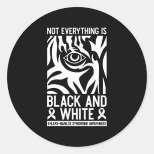 Black And White Ribbon Ehlers Danlos Zebra Rheumat Classic Round Sticker