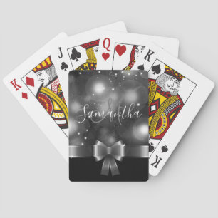 Black and White Ribbon Playing Cards