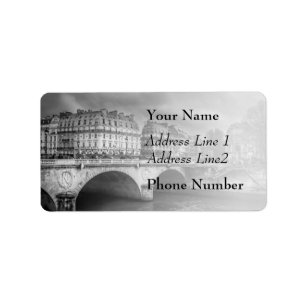 Black and White River Seine Label