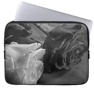 Black and White Rose, B&W Photo Laptop Sleeve