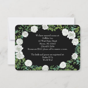 Black and White Rose Floral Wedding Invitation