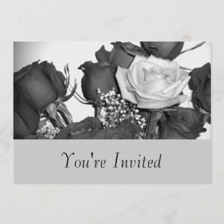 Black and White Rose Invitation