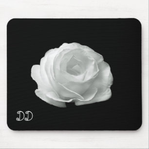 Black And White Rose Mouse Pad