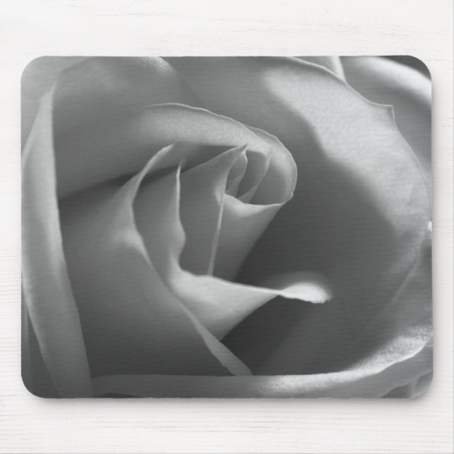 Black-and-White-Rose Mouse Pad (Front)
