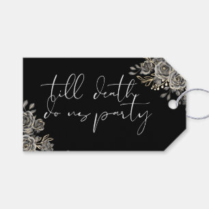 Black And White Roses Floral Gothic Wedding Favour Gift Tags