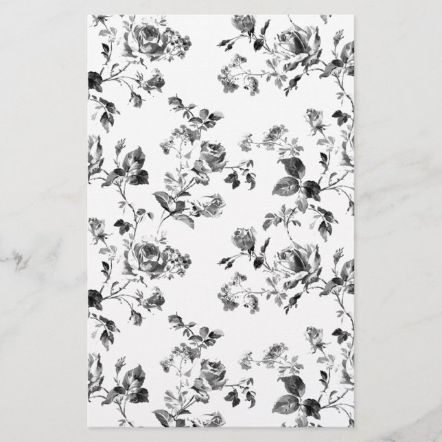 Black and White Roses Floral Pattern (Front)