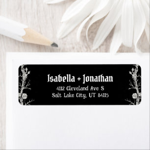 Black and White Roses Gothic Halloween Wedding