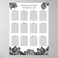 Black and White Roses Minimalist Gothic Wedding