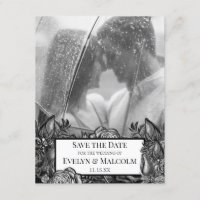 Black and White Roses Photo Save the Date