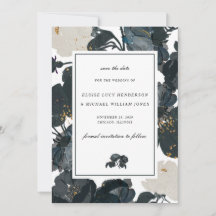 Black and White Roses Save the Date
