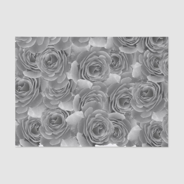 Black and White Roses Tissue Paper (Front)
