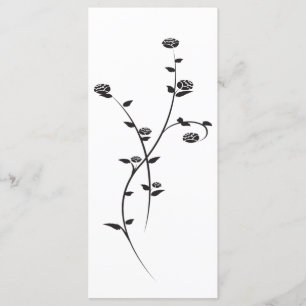 Black and White Roses Wedding Program