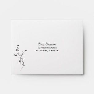 Black and White Roses Wedding RSVP Response Card Envelopes
