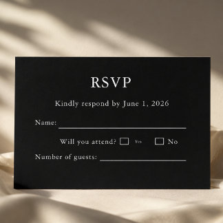 Black and White RSVP Card Editable
