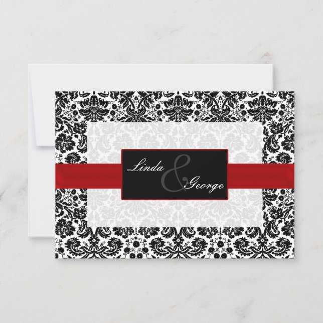 black and white rsvp cards standard 3.5 x 5 (Front)