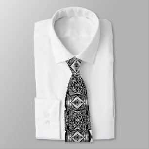 Black And White Runway Fashion Inspired Pattern Tie
