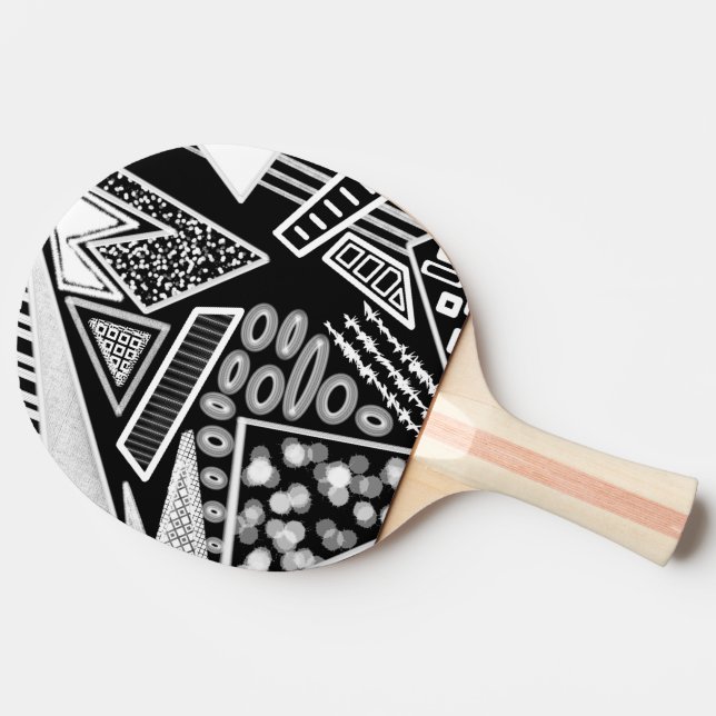 Black And White Runway Fashion Inspired Ping Pong Paddle (Side)
