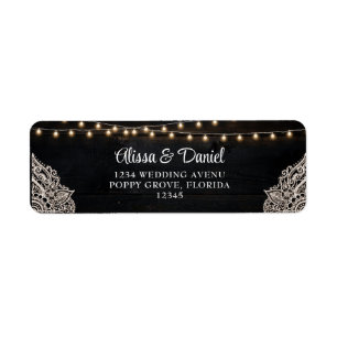 Black and White Rustic Elegance Wedding Label