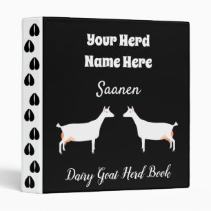 Black and White Saanen Goat Herd Book Binder