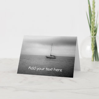Black and White Sailboat Photo Card