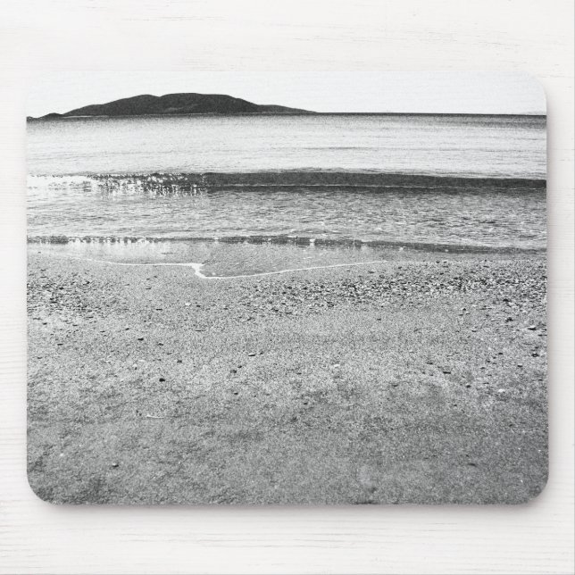 Black and White Sand Beach Mouse Pad (Front)