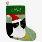 Black And White Santa Cat Personalized