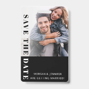 Black and White Save the Date  Badge