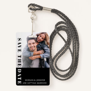 Black and White Save the Date  Badge
