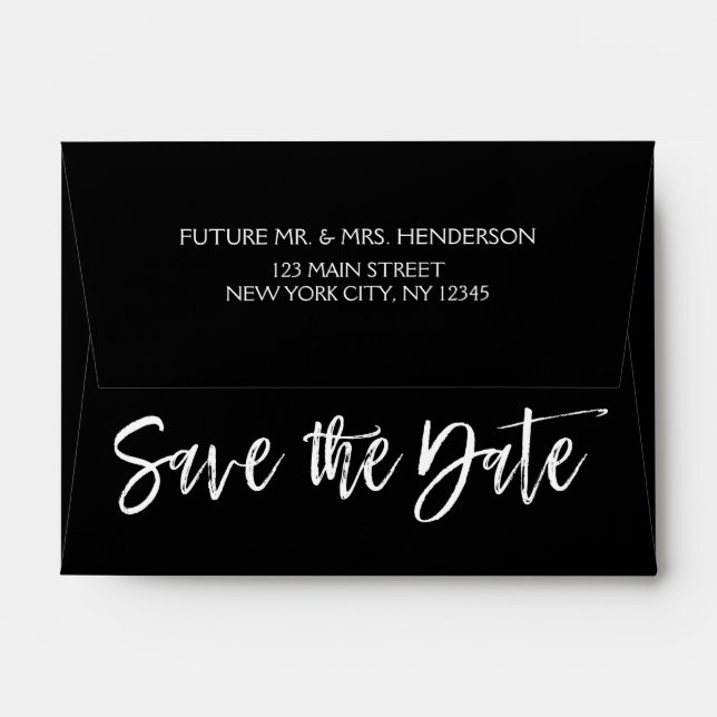 Black and White Save the Date Envelopes (Back (Top Flap))