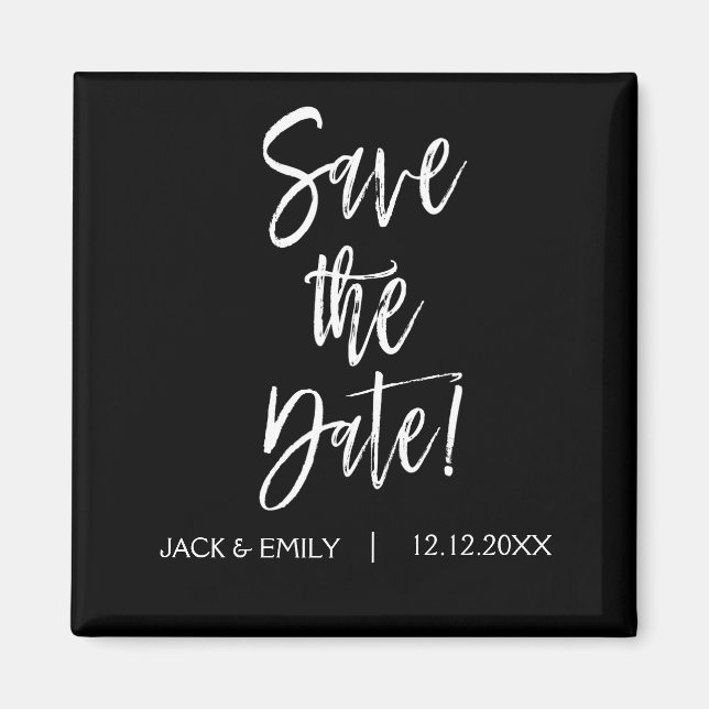 Black and White  Save the Date Magnet (Front)