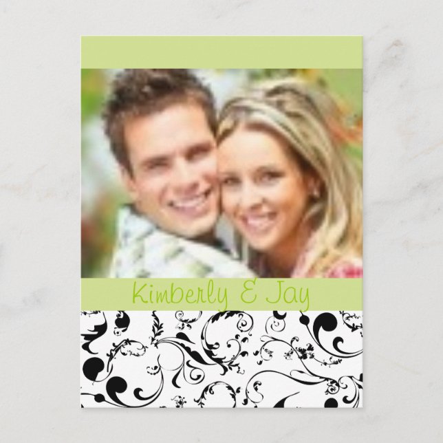 Black and White Save the Date photo postcards (Front)
