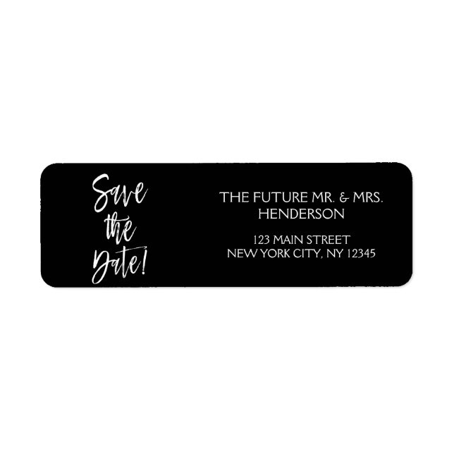 Black and White Save the Date Return Address (Front)
