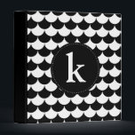 Black and White Scallop Pattern Monogram Binder<br><div class="desc">Modern binder featuring black and white scallop pattern. Csutomize this binder by using your own initial. Other colours and patterns are aivalble in my store.</div>