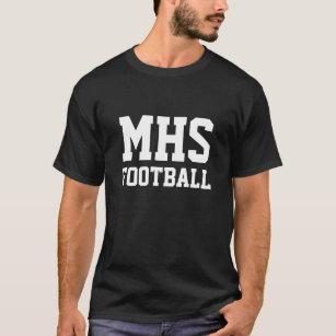 Black and White School Spirit Personalized Team T-Shirt