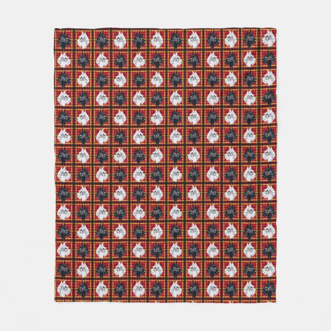 Black and White Scottish Terrier   plaid blanket (Front)