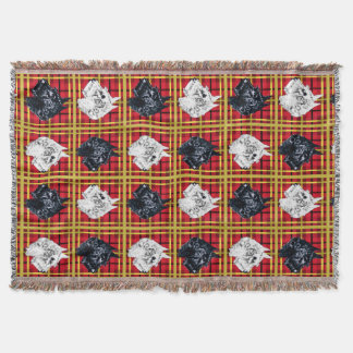 Black and White Scottish Terriers Scottie Dogs Throw Blanket