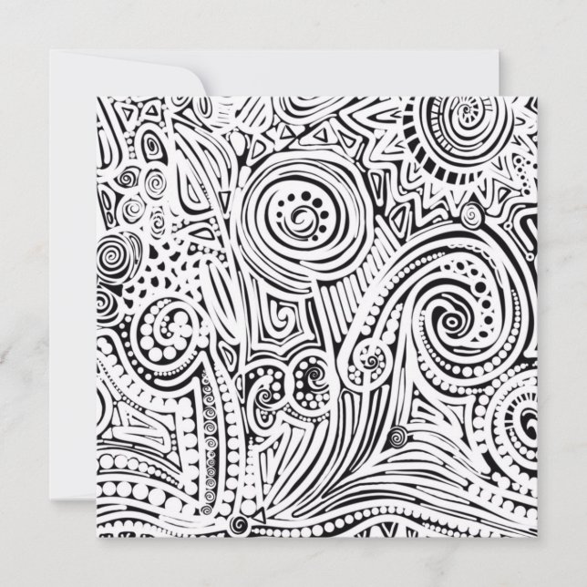 Black And White Scratch And Dot Art  Card (Front)