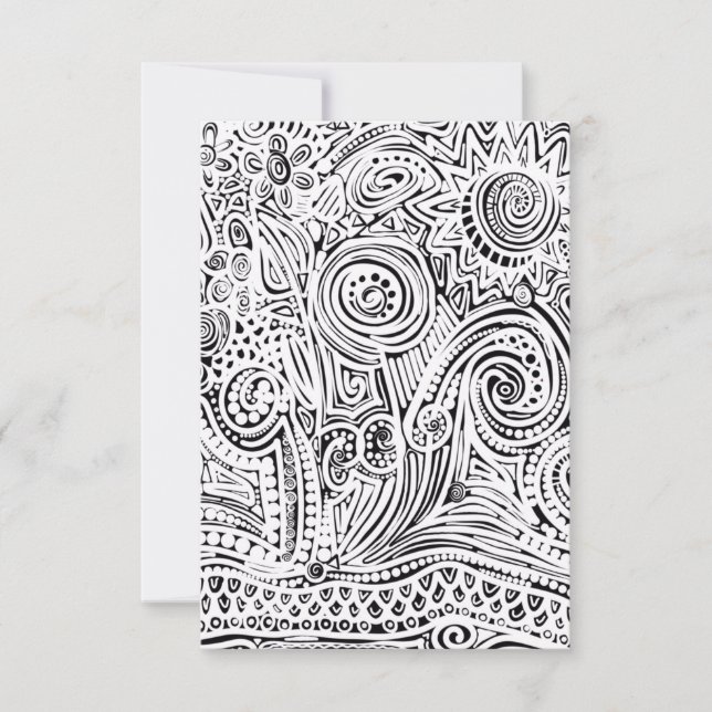 Black And White Scratch Art Card (Front)