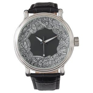 Black and White Scribbleprints Watch