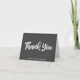 Black and White Script Typography Personalized  Thank You Card
